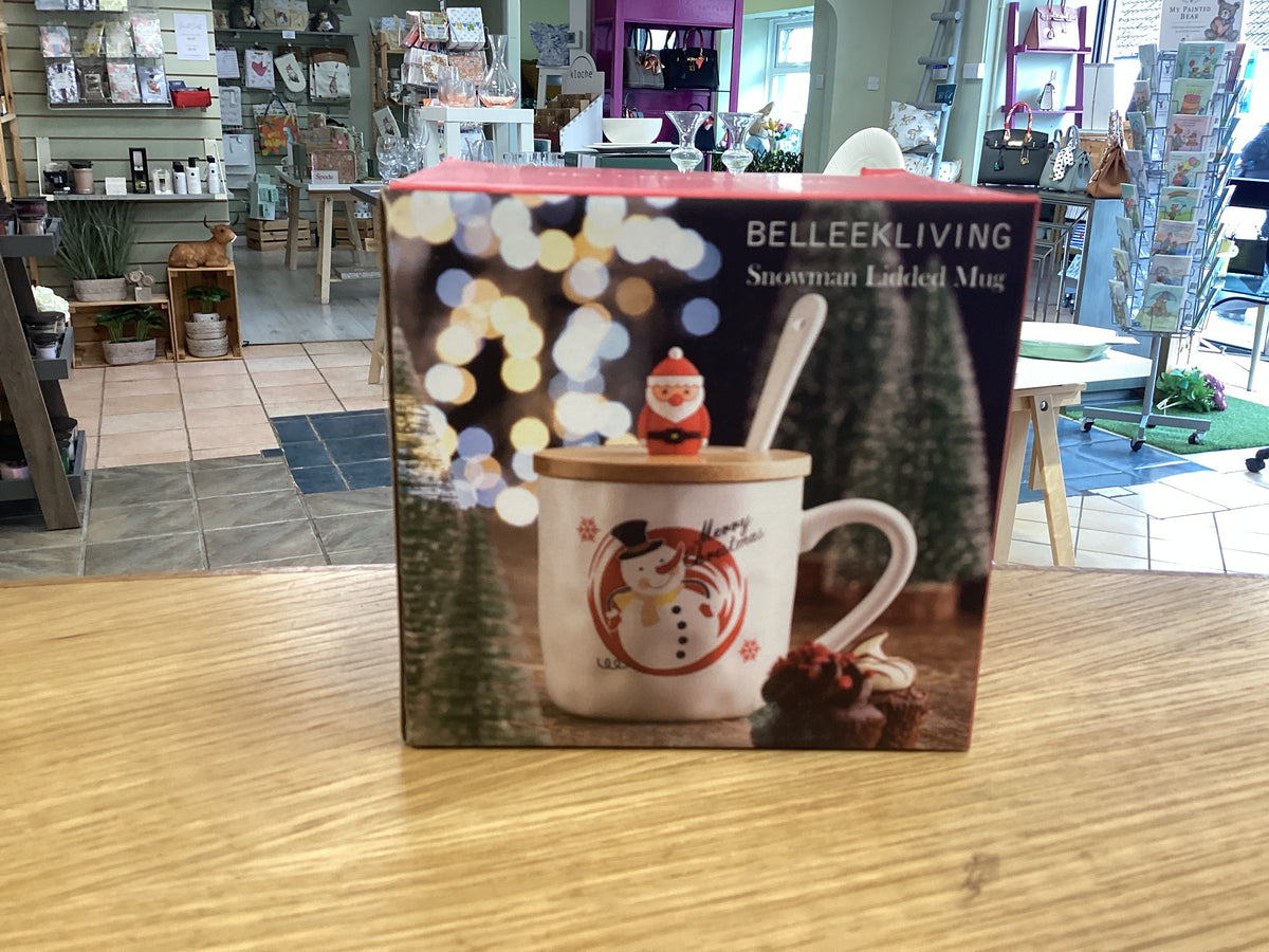 Snowman lidded mug