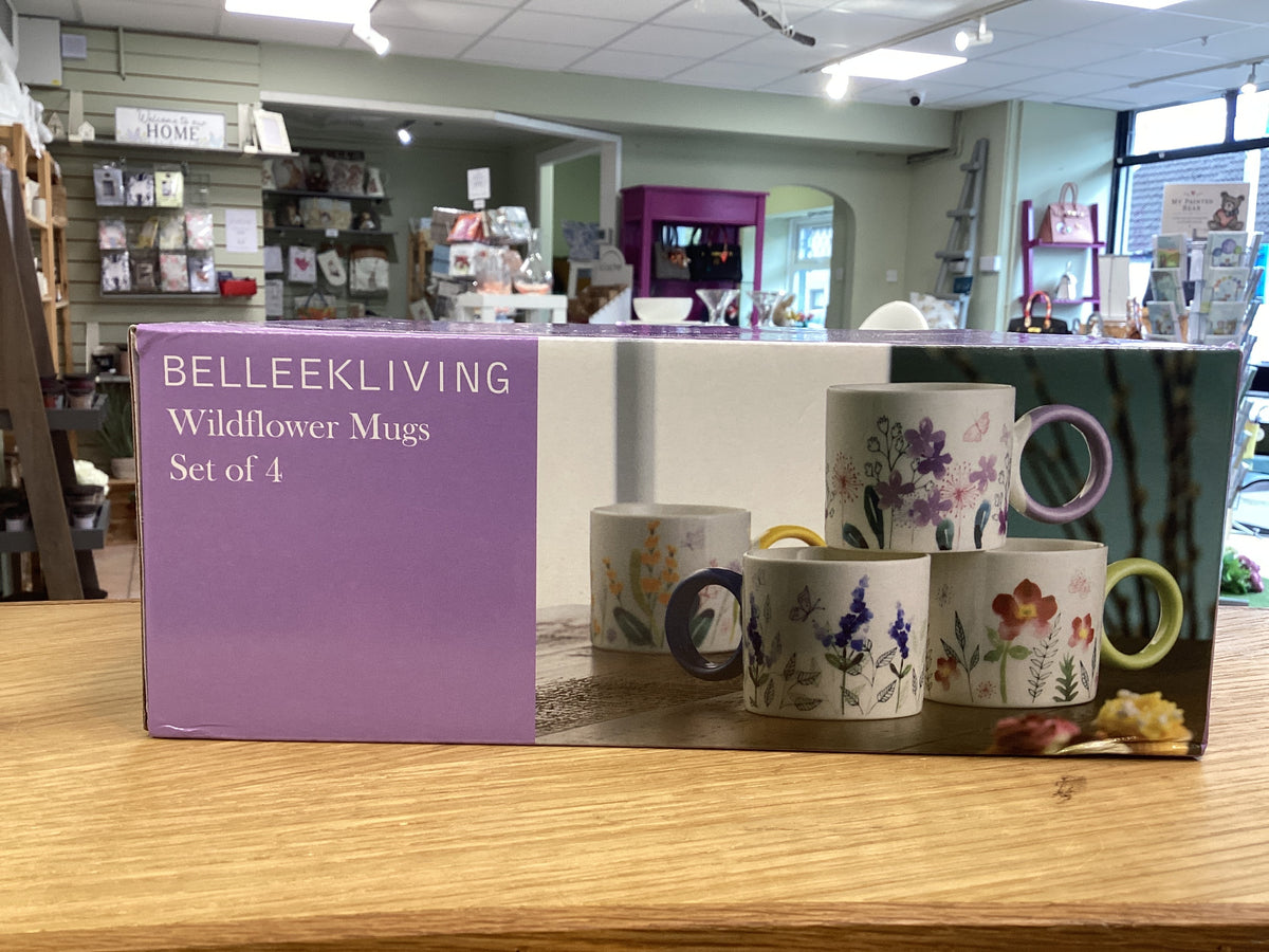 Belleek wildflower mug set of 4