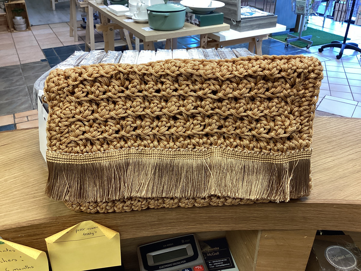 Angi Crocheted handbag and clutch bag  in gold