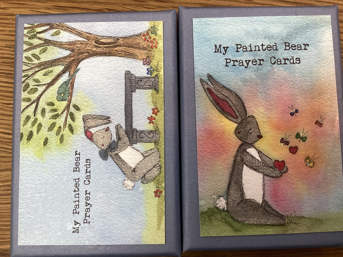My painted bear prayer cards