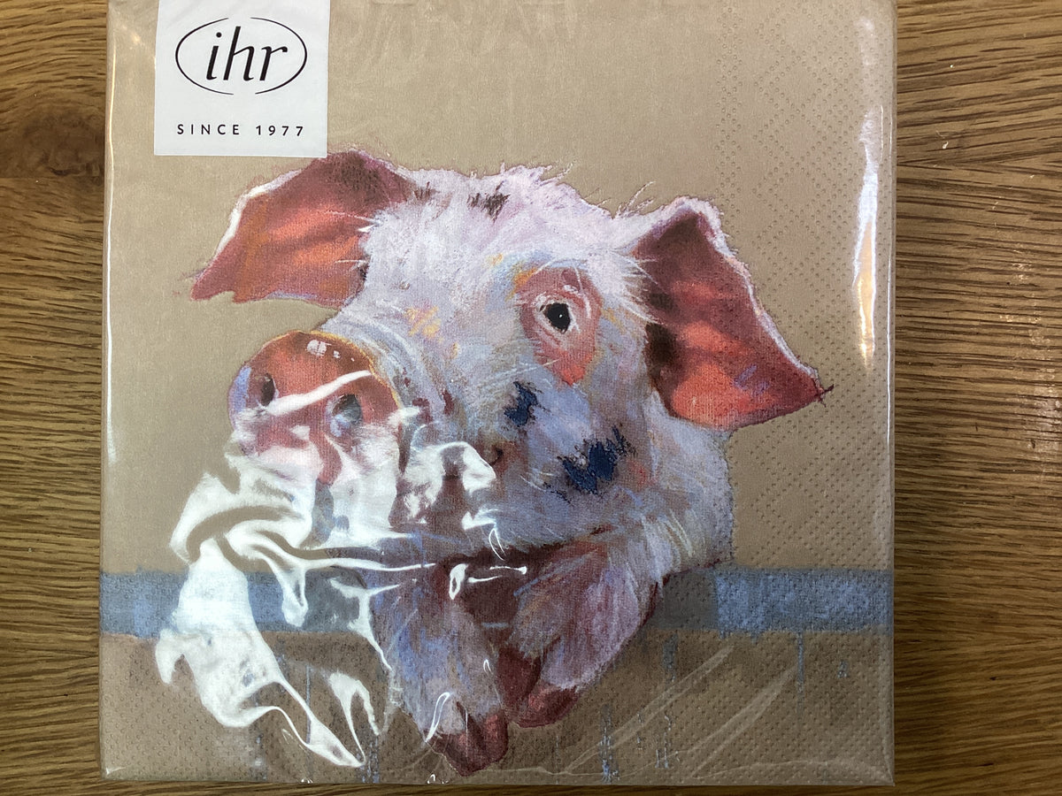 IHR napkins Pig Ruffy light brown