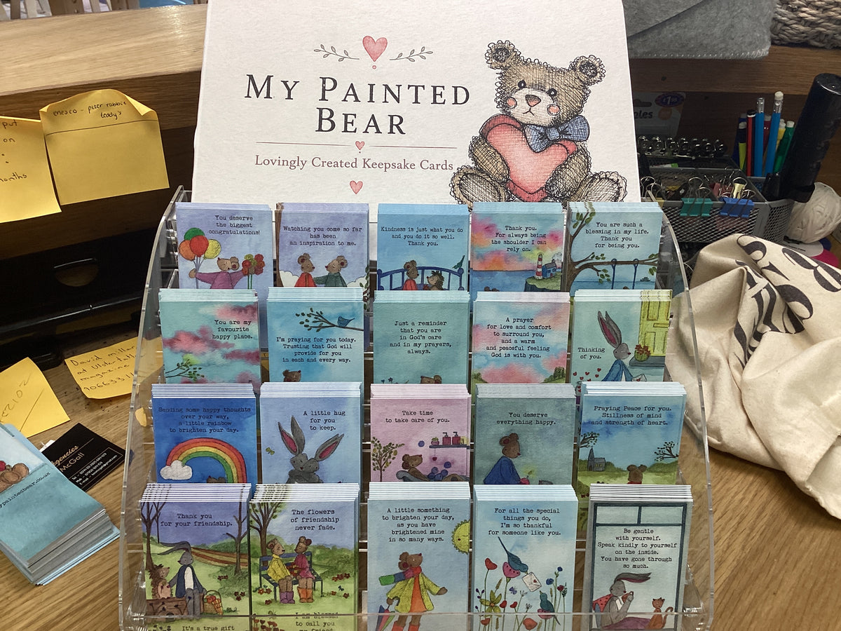 My painted bear keepsake cards