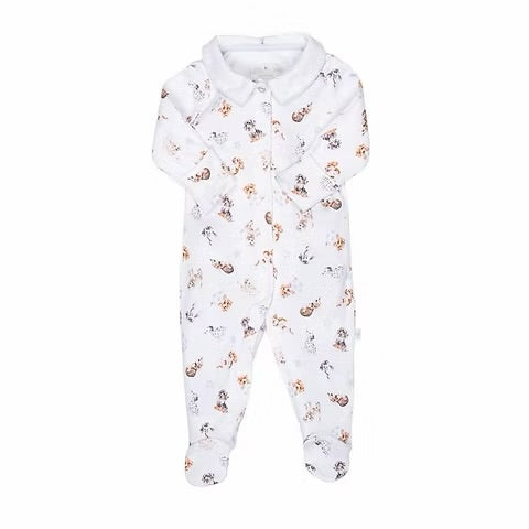 Wrendale ‘Little Wren’ Boys Little Paws Babygrow