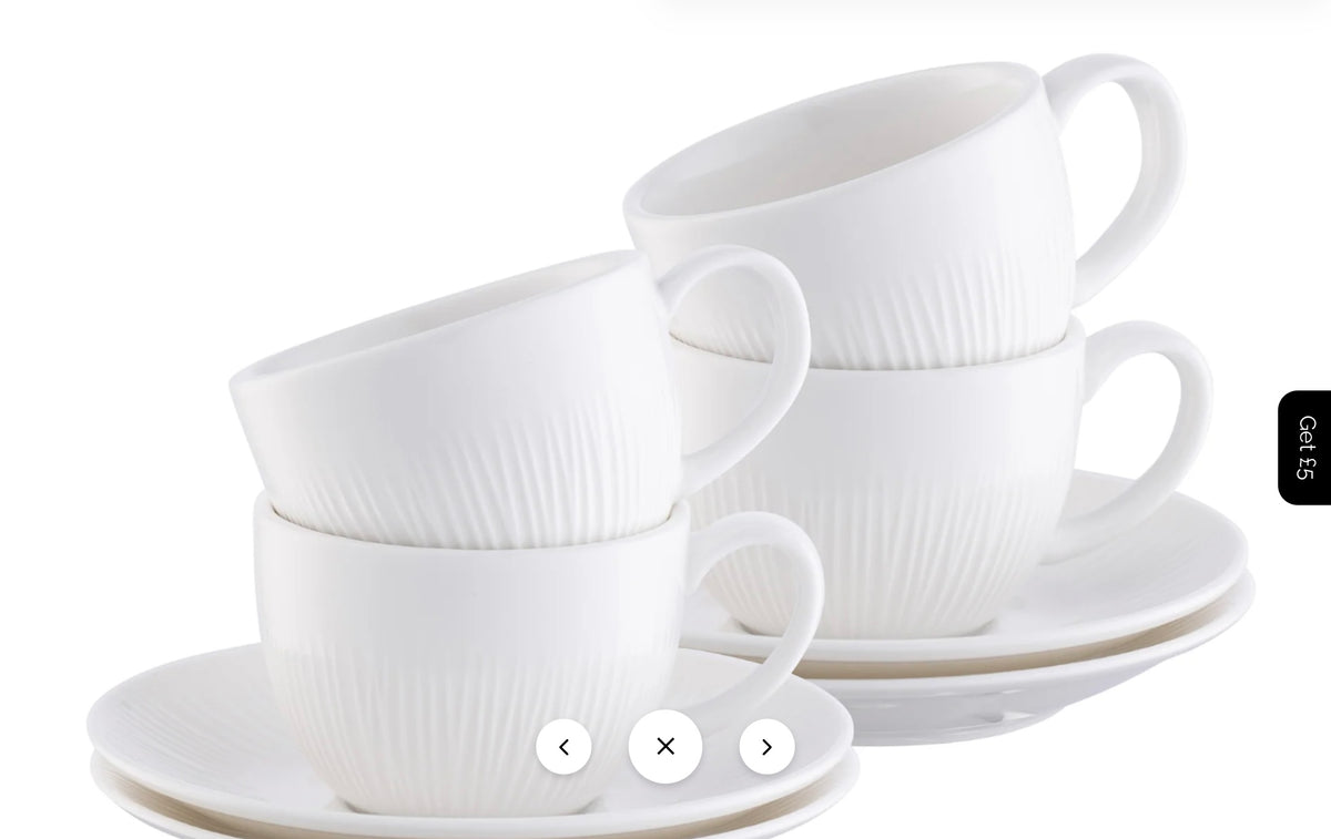 Belleek Living Erne 4 Expresso Cups & Saucers