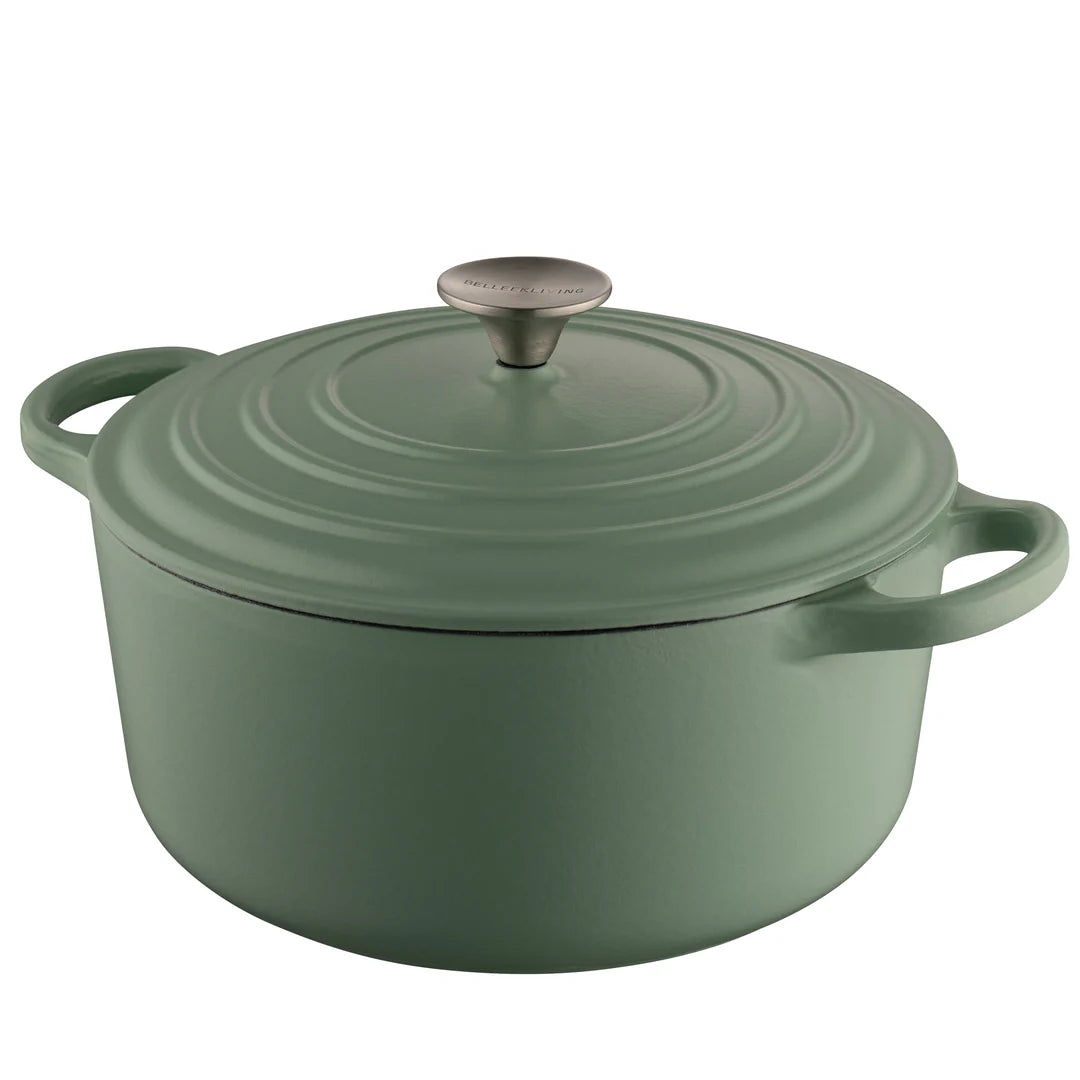 Belleek Living Cast Iron Round Covered Deep Casserole Dish - 4.5 ltr