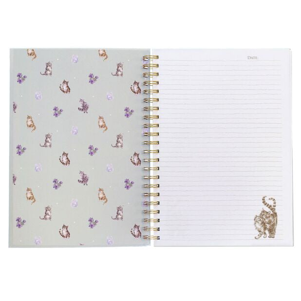 Wrendale ‘Whiskers And Wildflowers’ A4 Cat Spiral Notebook