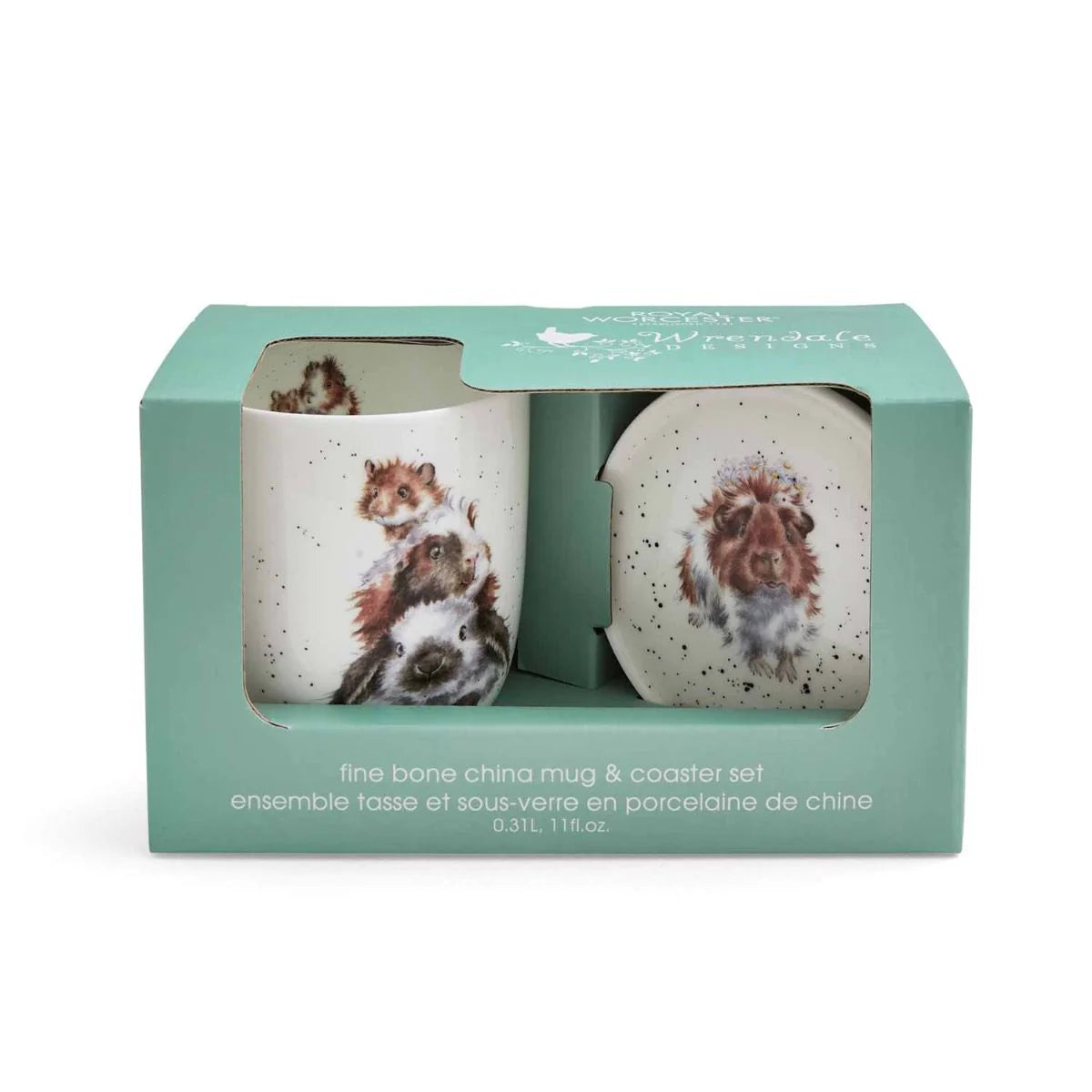 Wrendale ‘Piggy In The Middle’ Mug & Coaster Set
