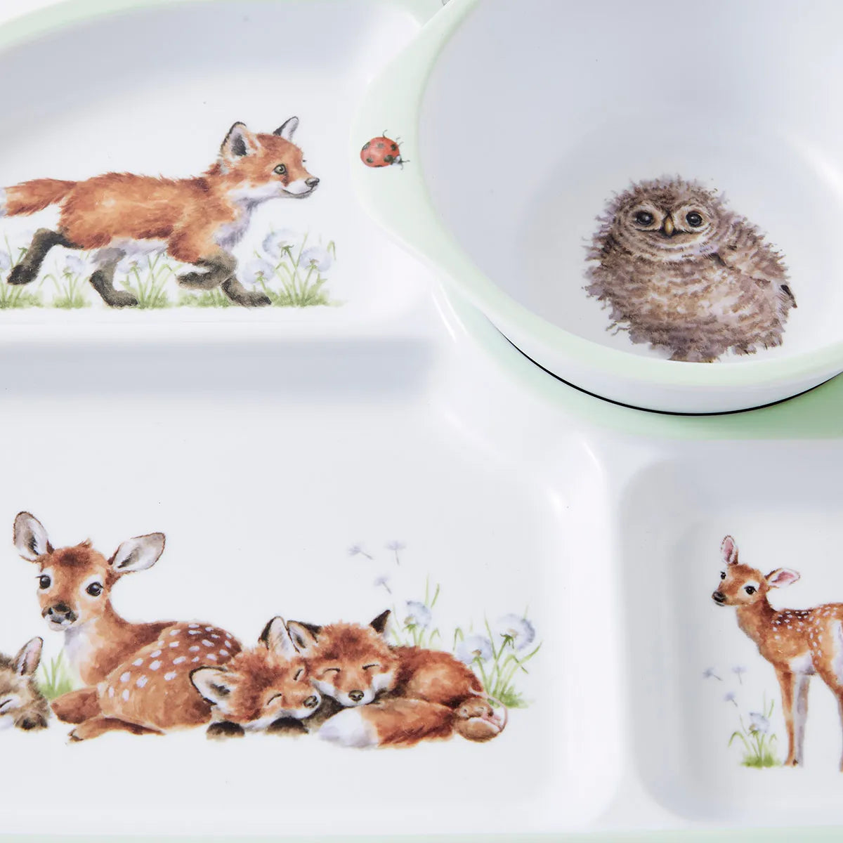 Wrendale ‘Little Wren’ 2 Piece Set Divided Plate & Bowl