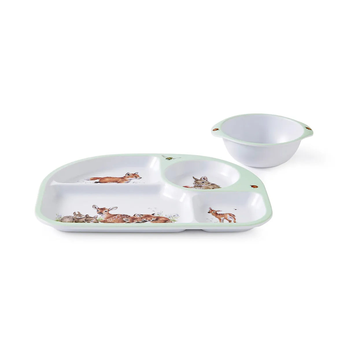 Wrendale ‘Little Wren’ 2 Piece Set Divided Plate & Bowl