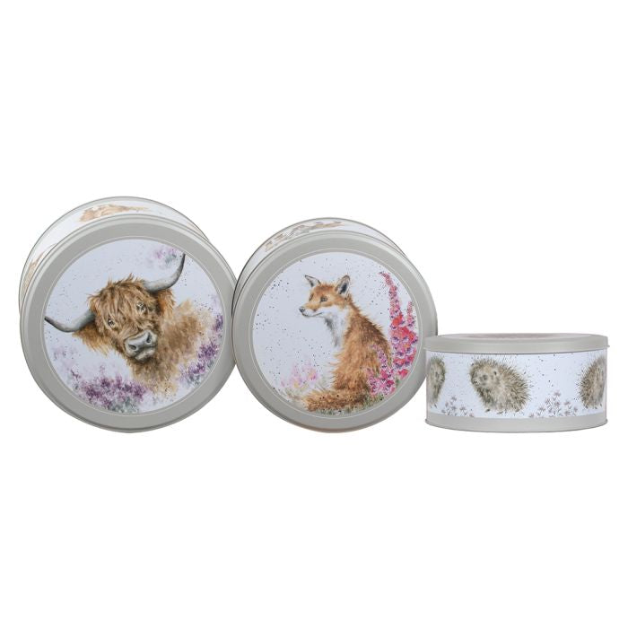Wrendale Country Grey Cake Tin Nest ‘Highlandcow’
