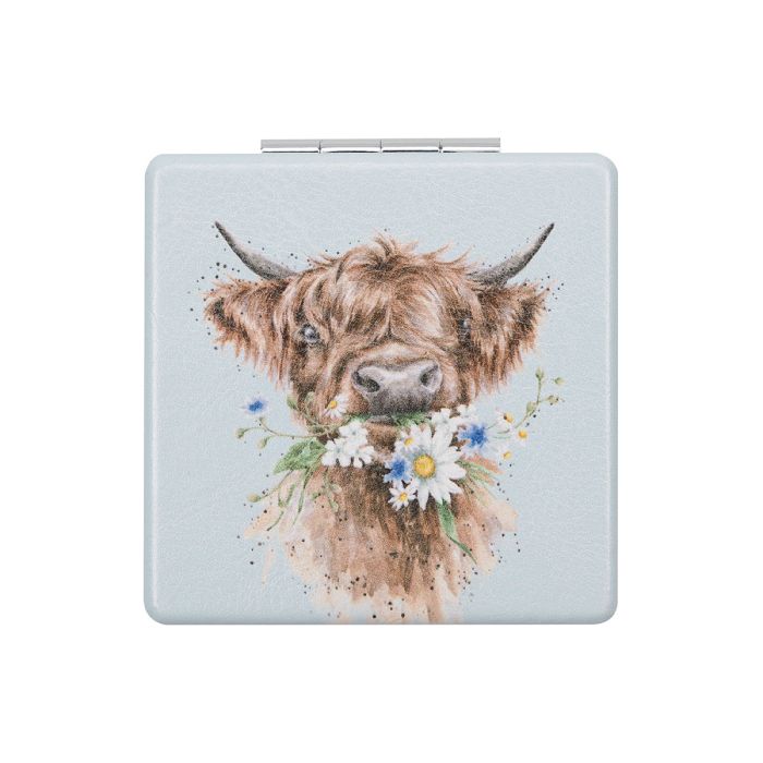 Wrendale ‘Daisy Coo’ Highland Cow Compact Mirror