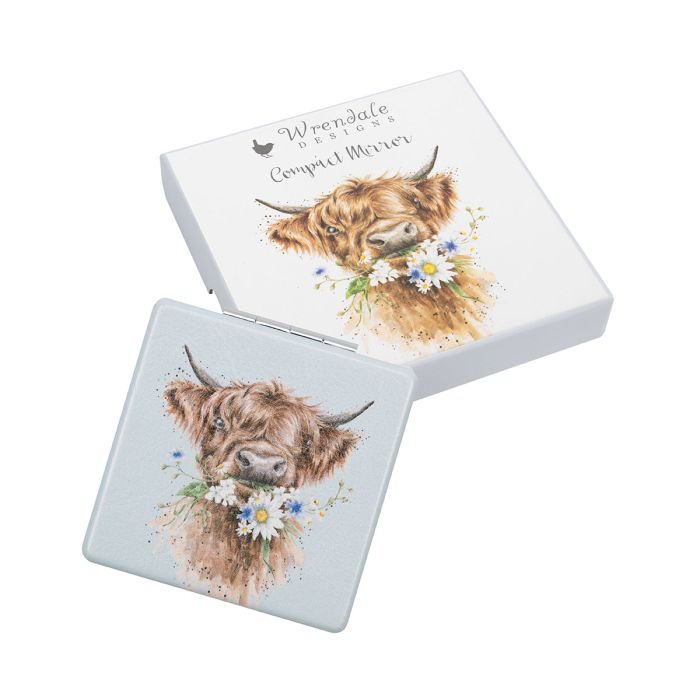 Wrendale ‘Daisy Coo’ Highland Cow Compact Mirror