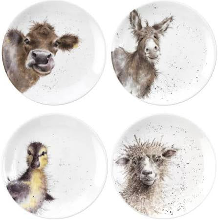 Wrendale ‘Farm Animals’ Set Of 4 Coupe Plate 16.5cm