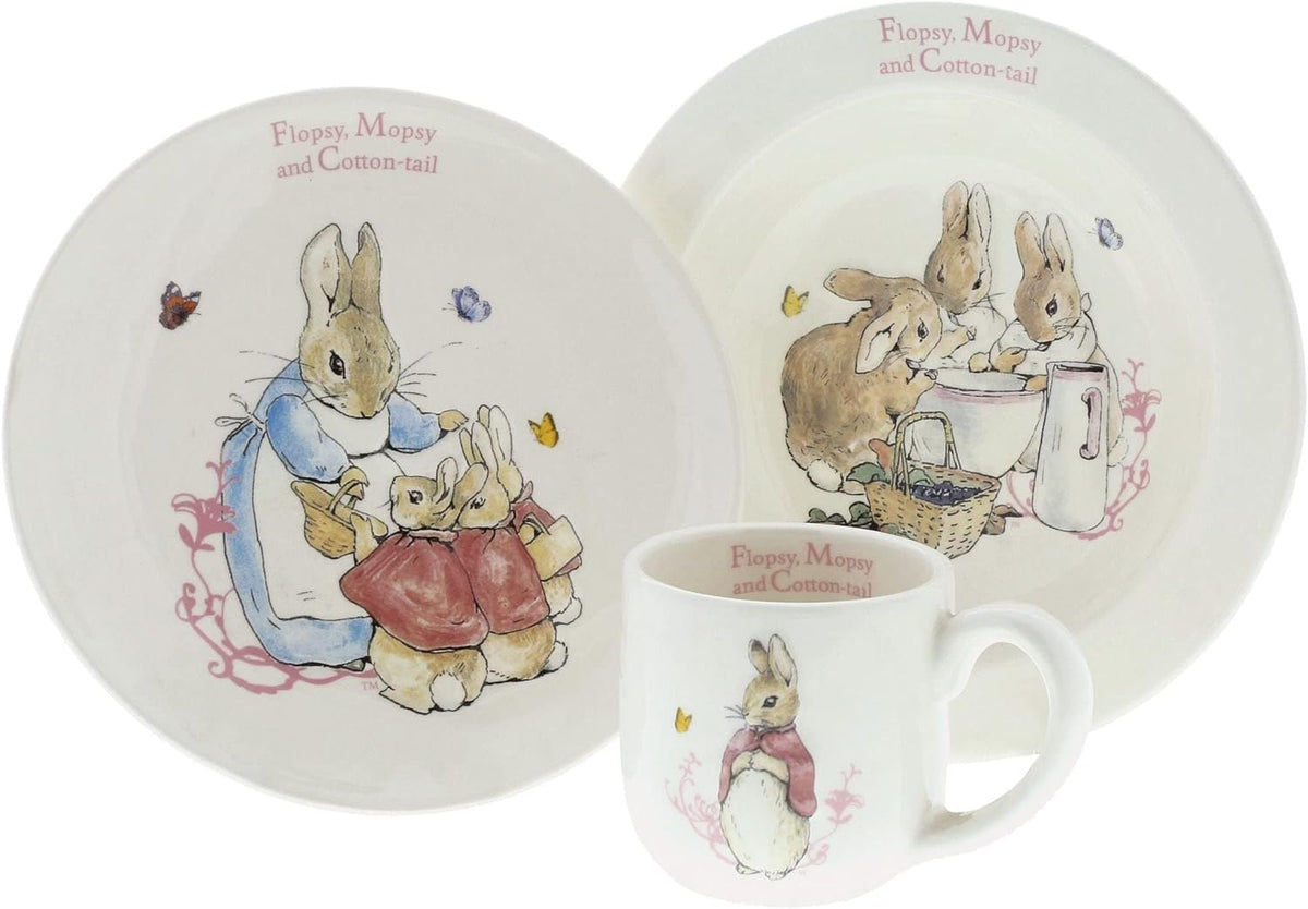 Beatrix Potter Flopsy Mopsy And Cotton-tail 3 Piece Nursery Set