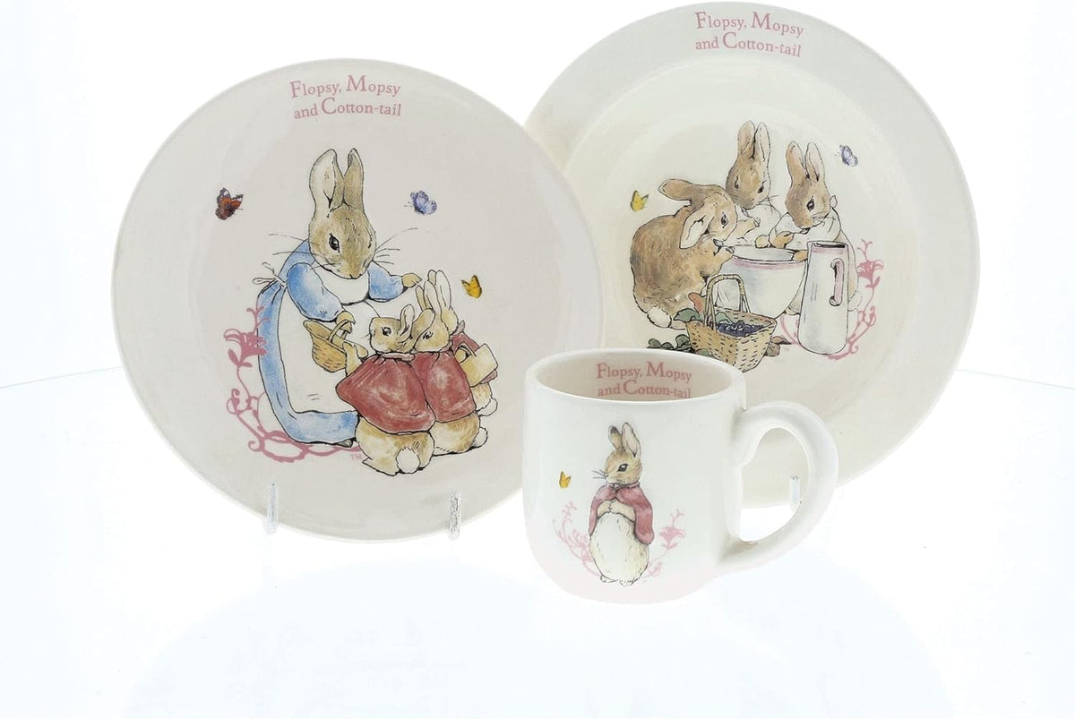 Beatrix Potter Flopsy Mopsy And Cotton-tail 3 Piece Nursery Set