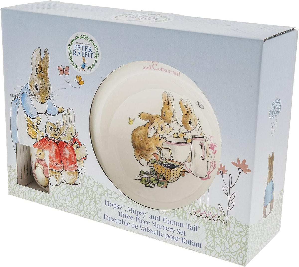 Beatrix Potter Flopsy Mopsy And Cotton-tail 3 Piece Nursery Set