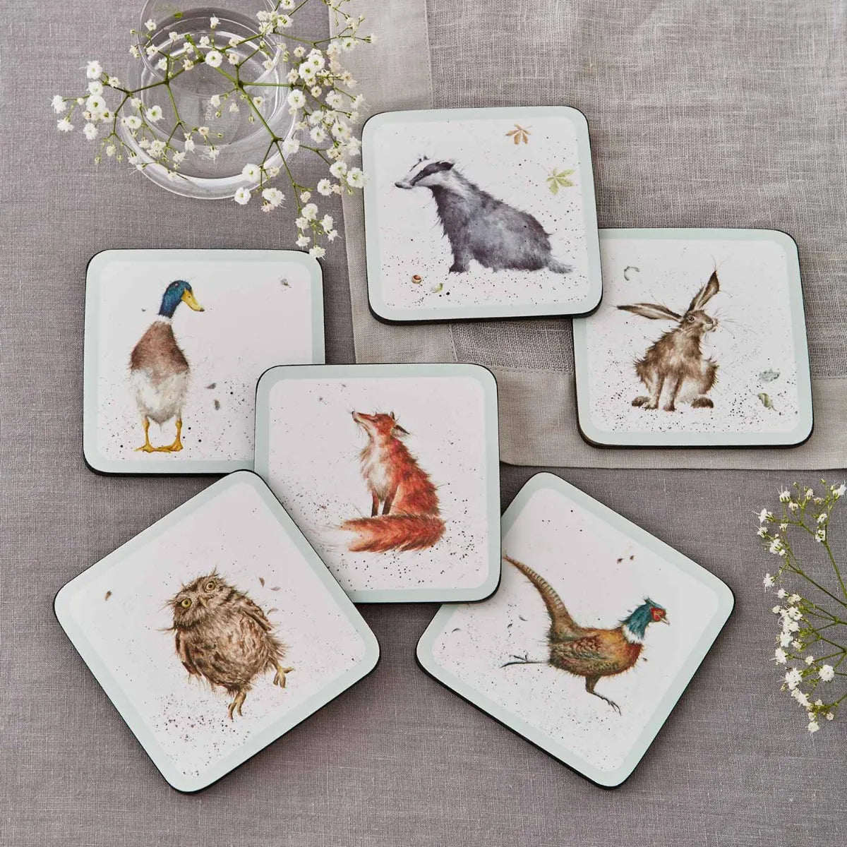 Wrendale ‘Country Set’ Country Animal Set Of 6 Coasters