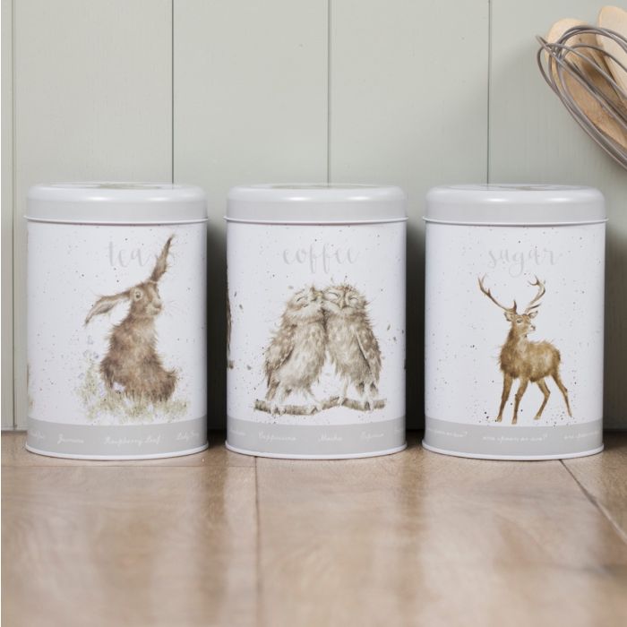 Wrendale ‘Country Animal’ Grey Tea, Coffee And Sugar Canisters