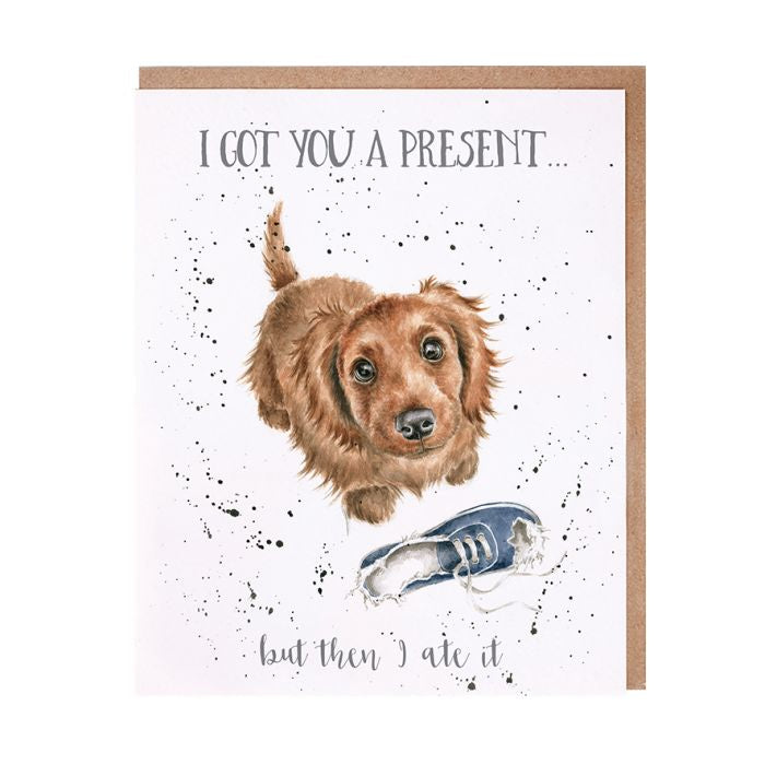 ‘I Got You A Present…' Puppy Birthday Card