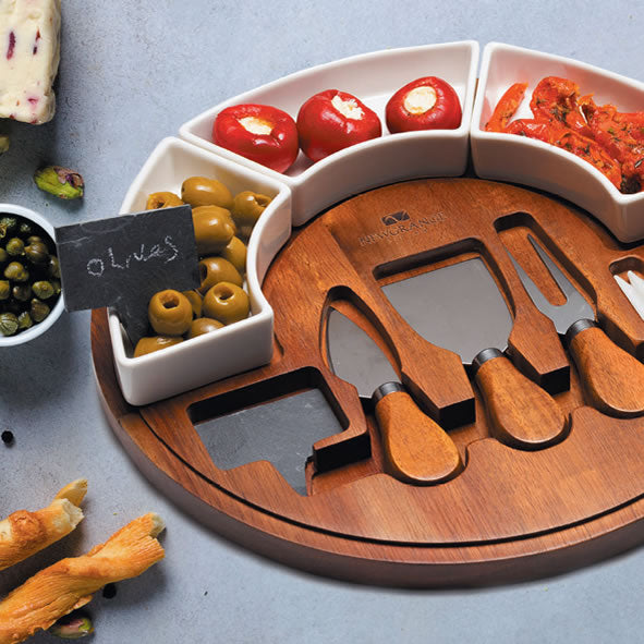 Newgrange Cheese Board Set With Ceramic Dishes