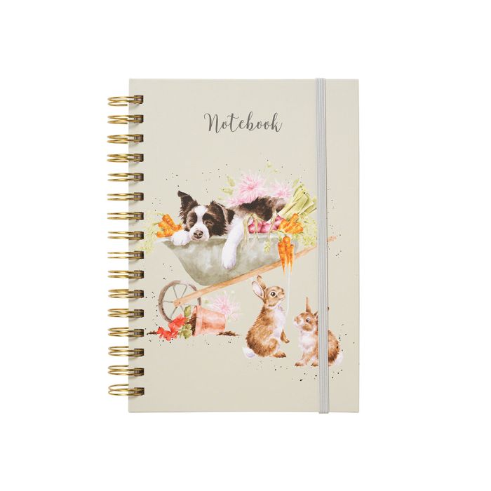 Wrendale ‘Sleeping On The Job’ Border Collie And Rabbit A5 Notebook