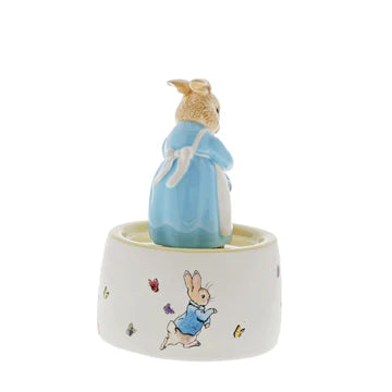 Mrs. Rabbit and Peter Ceramic Musical Figurine by Beatrix Potter A30003