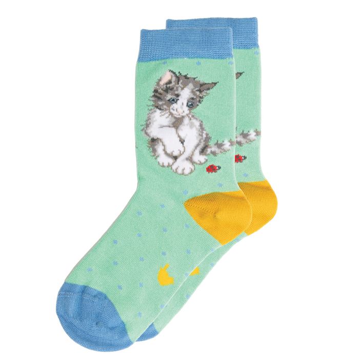 Wrendale Ladybird Cat Children’s Socks UK 6-8 1/2