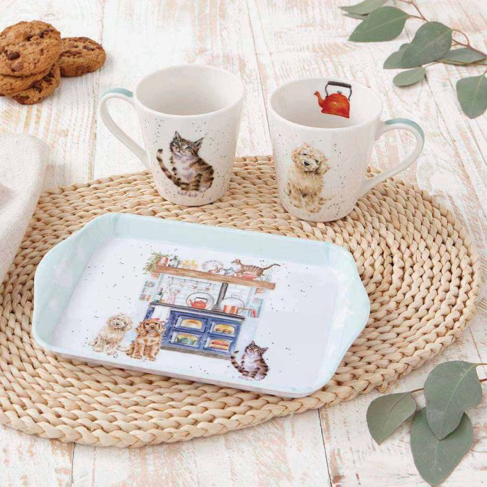 Country Kitchen' Cat and Dog Mug & Tray Set