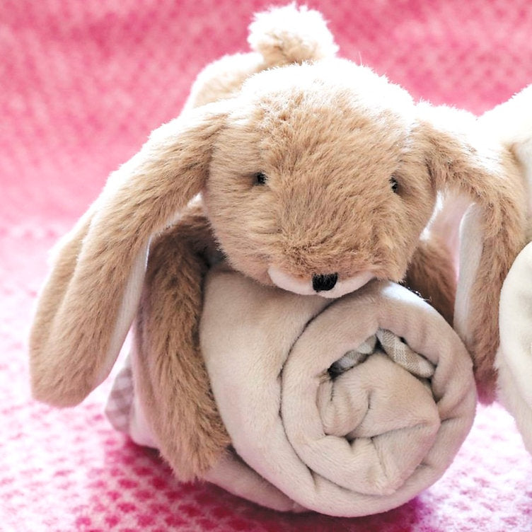 Jomanda Brown Bunny Toy Soother with Plush Blanket – 29c
