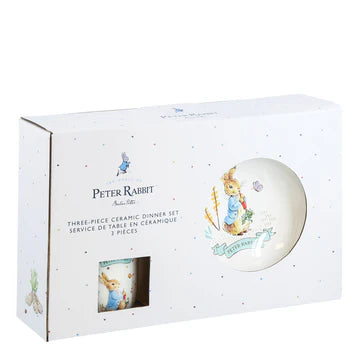 Peter Rabbit 3 Piece Ceramic Dinner set by Beatrix Potter