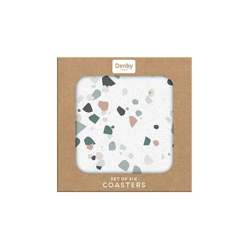 Denby Elements Set Of 6 Terrazzo Effect Neutrals Coasters