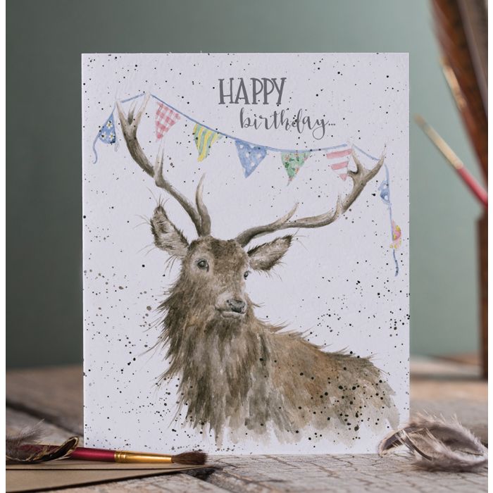 Wrendale ‘Birthday Bunting’ Stag Birthday Card