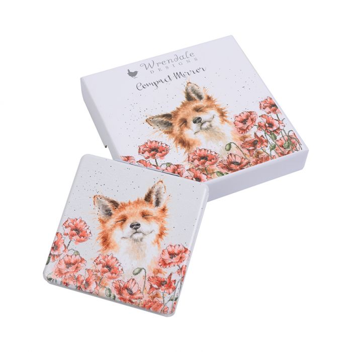 Wrendale ‘Poppy Fields’ Fox Compact Mirror