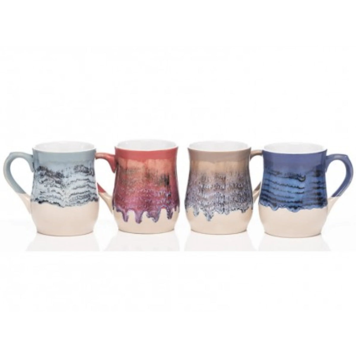 Roundstone pottery set of 4 mugs