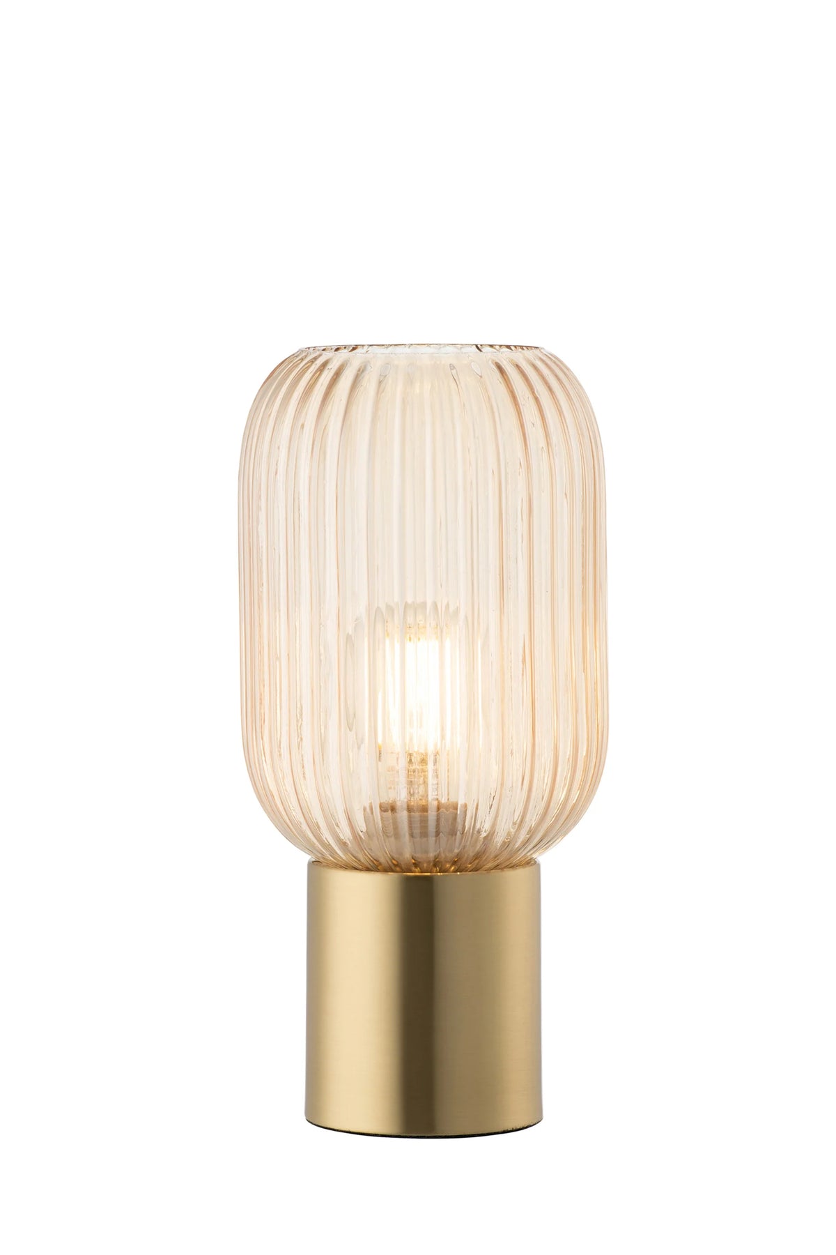 Galway Fluted Glass Table Lamp - Amber