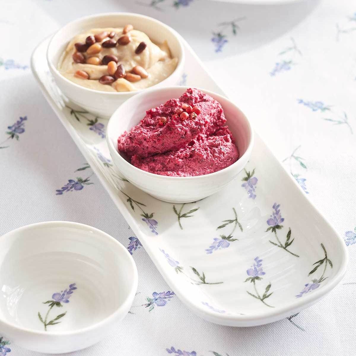 Portmeirion Sophie Conran 3 Dip Bowls & Tray Lavandula